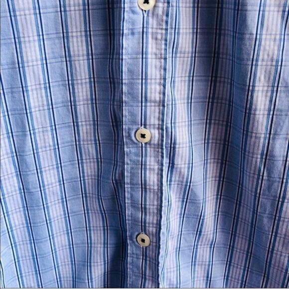 Men's English Laundry Blue & White Plaid Button Down Shirt - Picture 9 of 9